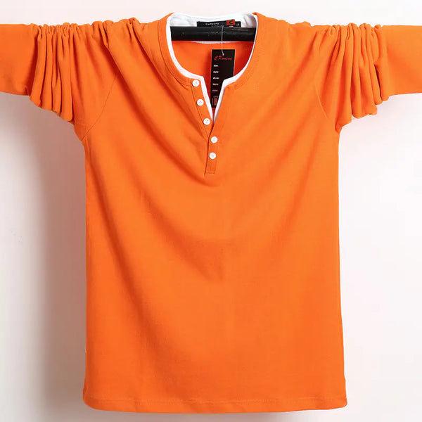 Plus Size Long Sleeve T-Shirt for Men - Korean Style