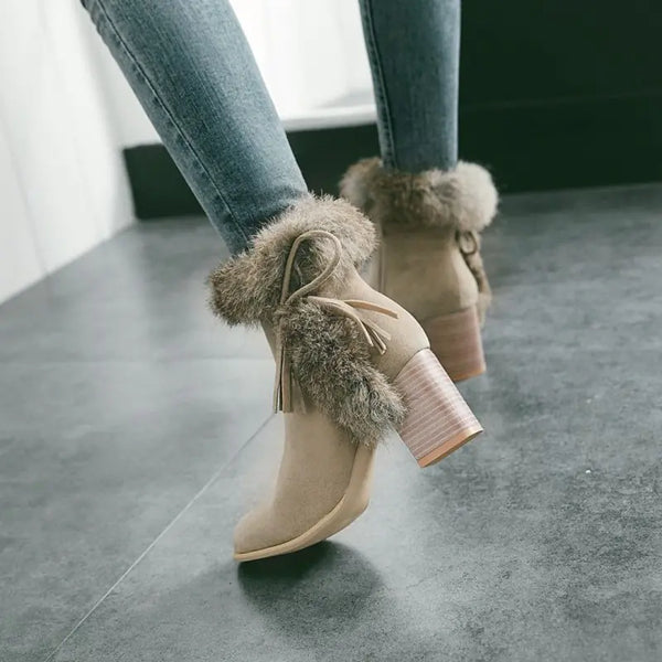 2018 Women's Lace-Up Chunky Heel Short Boots (Size 40-43)