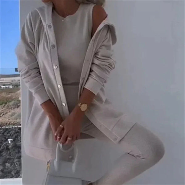 Women's Hooded Sweater Vest & Pants