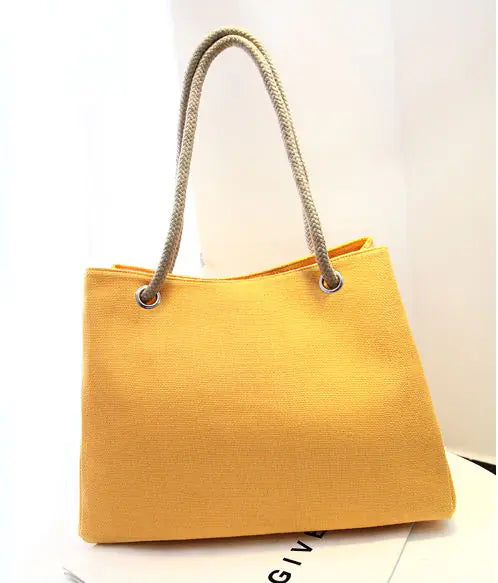Summer Beach Women's Bag - Cotton Linen Tote Bag