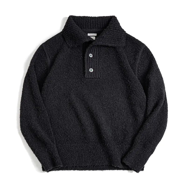 Lapel-Collar Thermal Men's Sweater