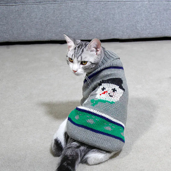 High Collar Knitted Christmas Sweater for Pets