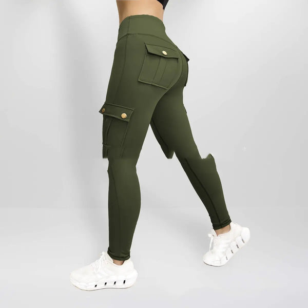 High Elastic Women's Fitness Pants with Pockets
