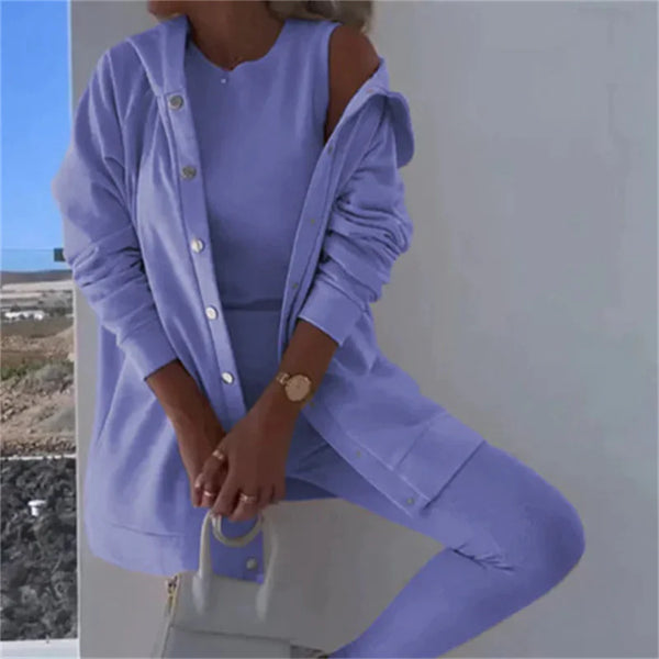 Women's Hooded Sweater Vest & Pants