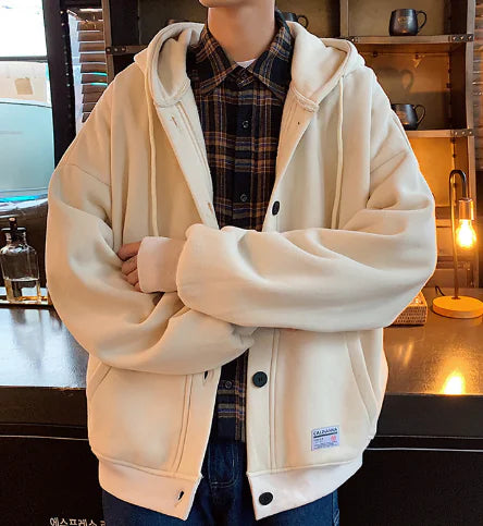 Men's Casual Hooded Jacket - Loose Baseball Coat