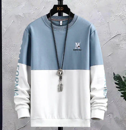 Fashion Long Sleeve Men's T-Shirt with Ribbed Cuffs