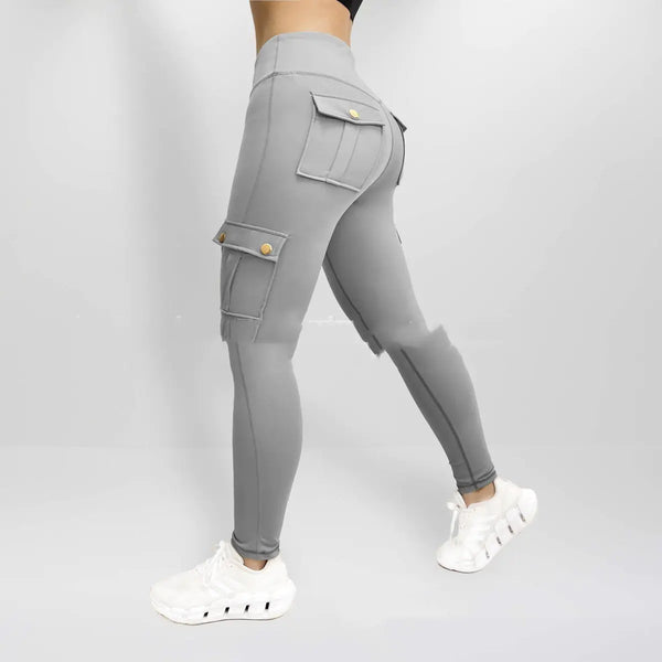 High Elastic Women's Fitness Pants with Pockets