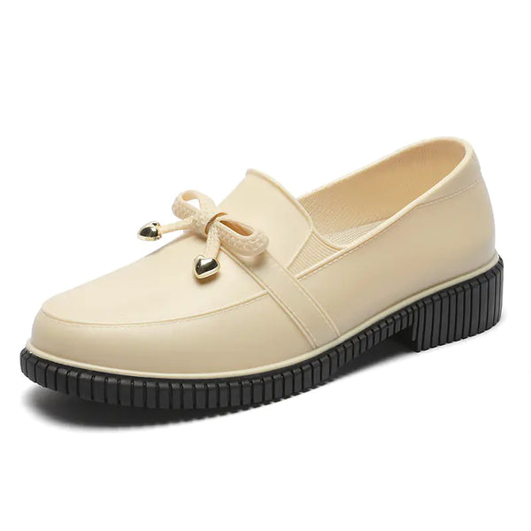 Women's Waterproof Low Top Rain Shoes with Bowknot