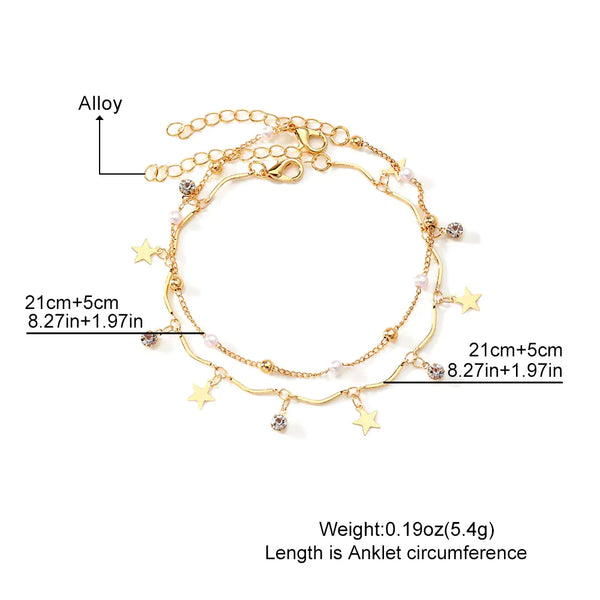 Fashionable Star Pendant Foot Jewelry Set for Women