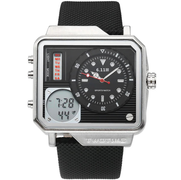 Dual Movement Men's Watch - Multifunctional Sports Watch