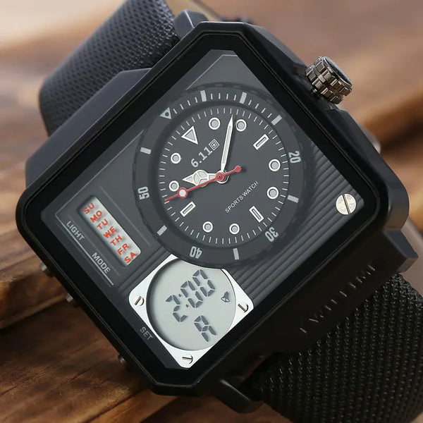 Dual Movement Men's Watch - Multifunctional Sports Watch