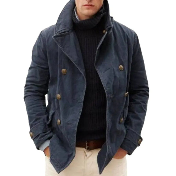 2023 Men's Casual Fashion Solid Color Cardigan Coat