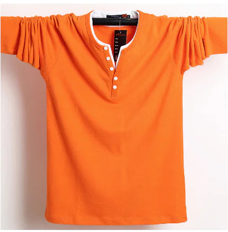 Plus Size Long Sleeve T-Shirt for Men - Korean Style
