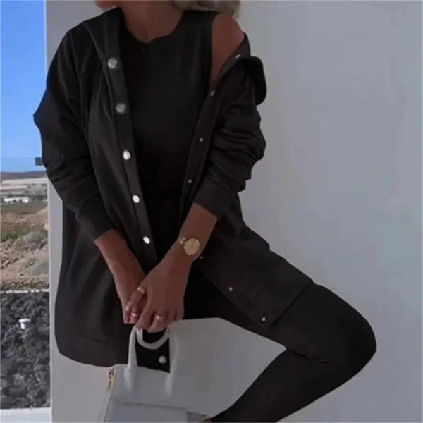 Women's Hooded Sweater Vest & Pants