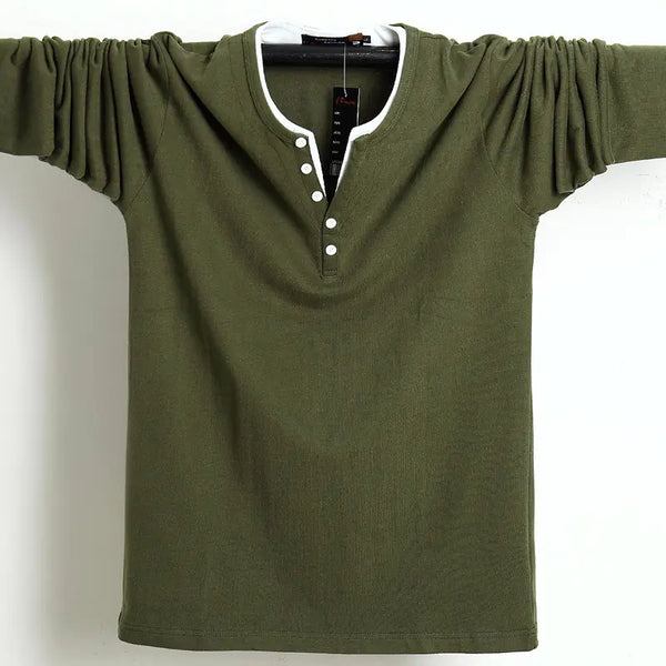 Plus Size Long Sleeve T-Shirt for Men - Korean Style