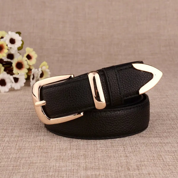 Stylish Women's Casual Faux Leather Belt with Alloy Buckle