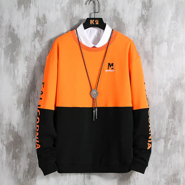 Fashion Long Sleeve Men's T-Shirt with Ribbed Cuffs