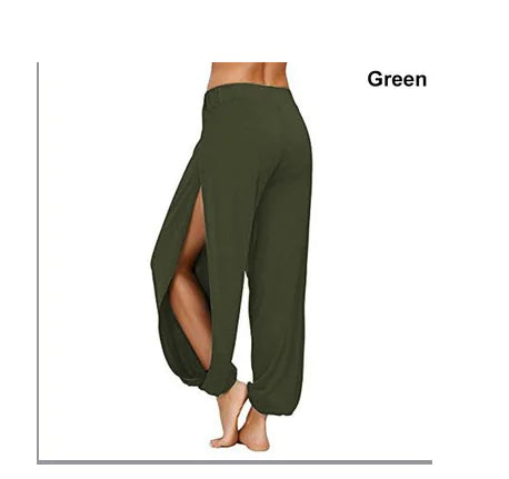 Plus Size Women's Solid Elastic Waist Beach Pants
