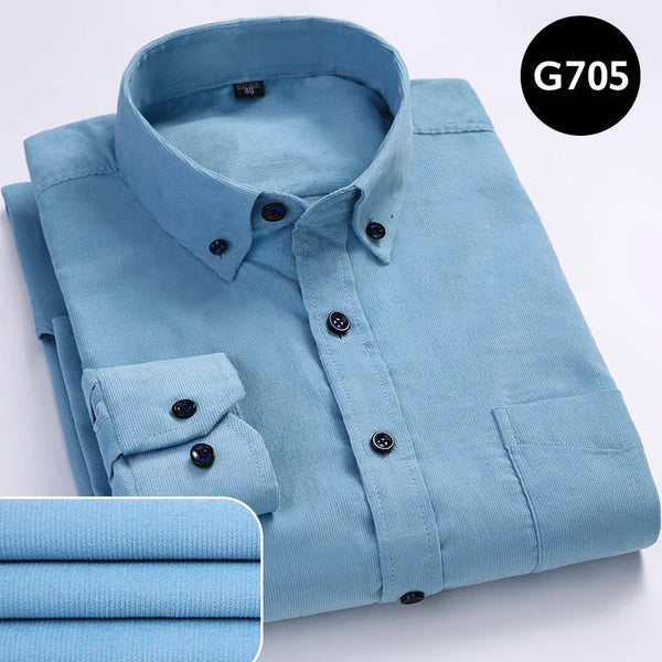 Cotton corduroy long sleeve shirt