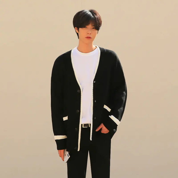 Men's Loose Knit Sweater Coat