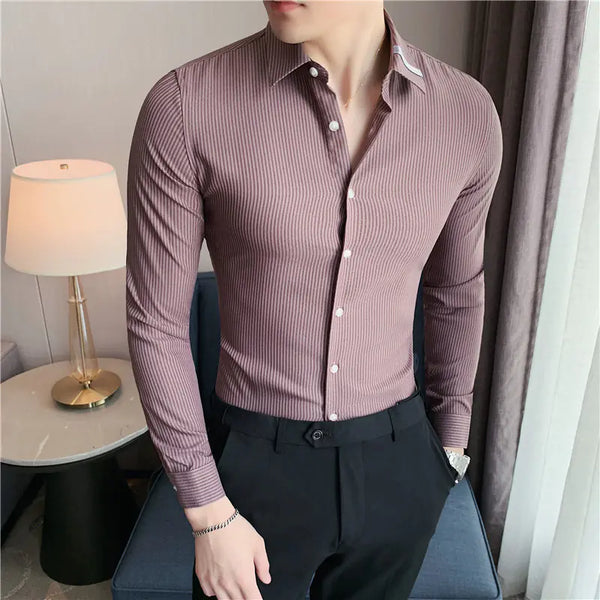 2022 Men's Stylish Slim Fit Checkered Dress Shirt