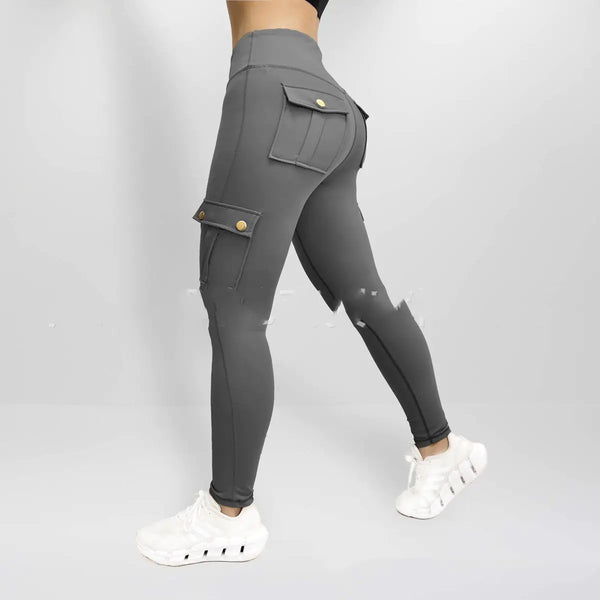 High Elastic Women's Fitness Pants with Pockets
