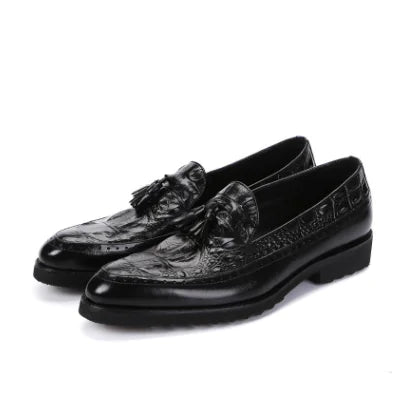 Men's Brogue Carved Dress Shoes with Tassels