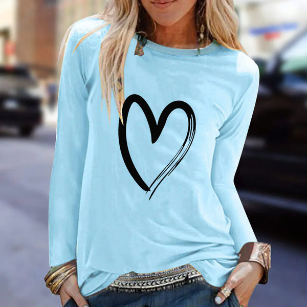 Women's Casual Long Sleeve Loose Basic T-Shirt