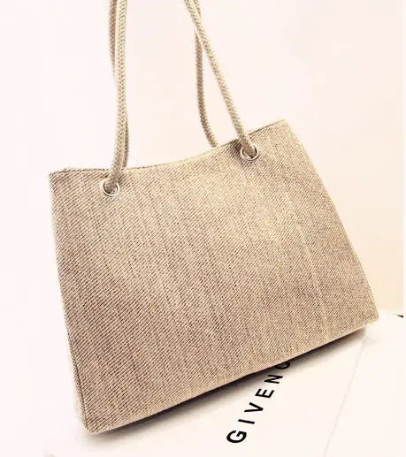 Summer Beach Women's Bag - Cotton Linen Tote Bag