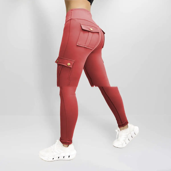 High Elastic Women's Fitness Pants with Pockets