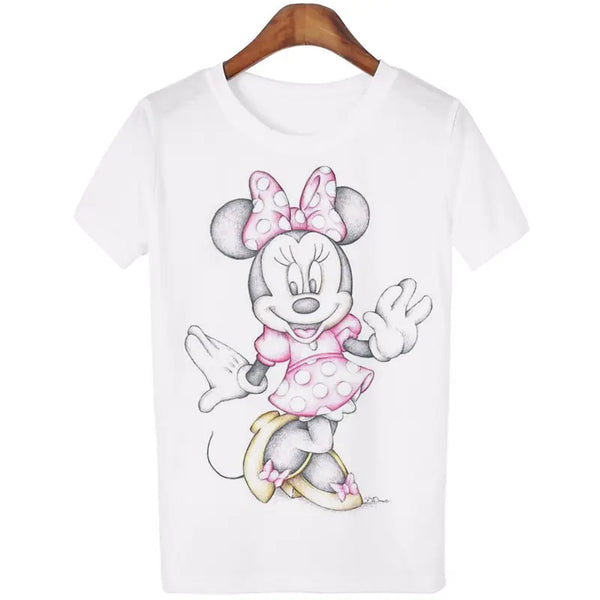 Women's Cartoon Short Sleeve T-Shirt - Casual Style