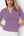 Elegant Purple Short Sleeve Knitted Polo T-Shirt for Women