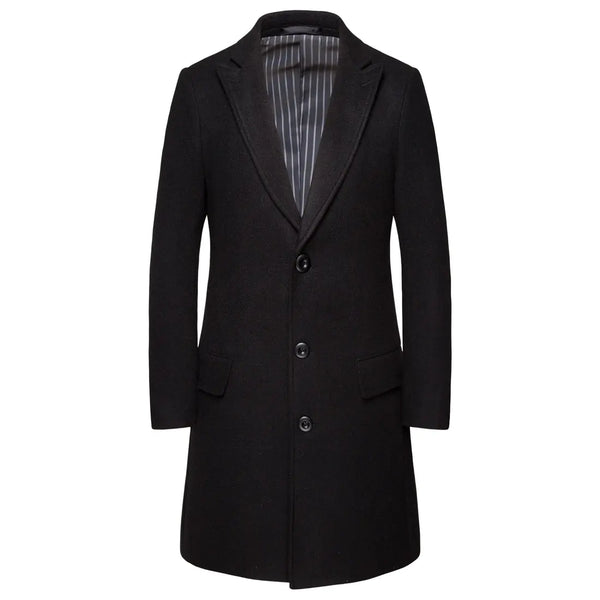 Men's Oversized Medium Length Woolen Coat