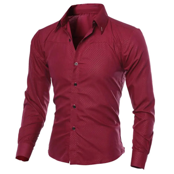 Slim Fit Long Sleeve Cotton Shirt for Men - British Style