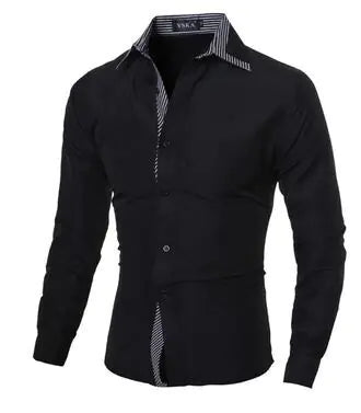 2016 New Stylish Double Layer Collar Men's Shirt