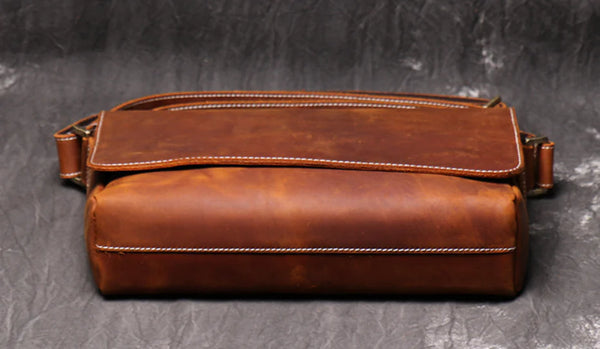 Vintage Handmade Men's Leather Crossbody Bag