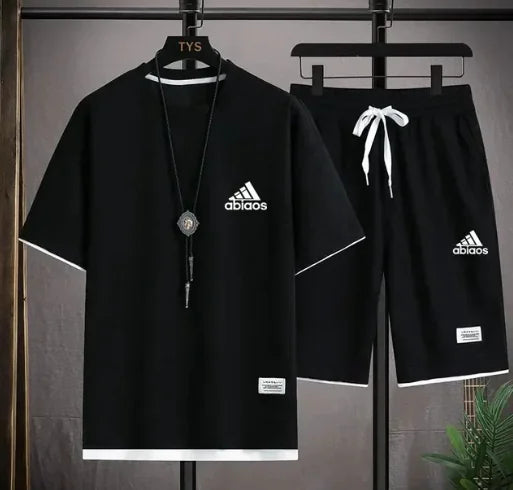 Men's Casual Sports Set - 2-Piece Waffle T-Shirt
