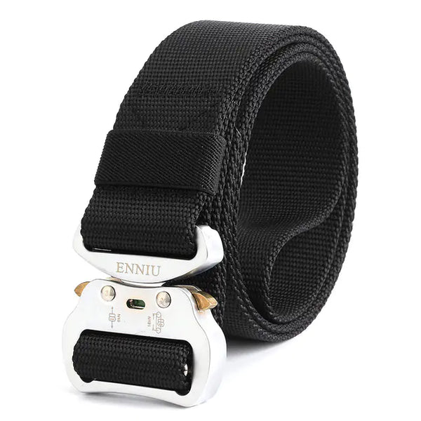 Tactical Men's Belt with Aluminum Buckle and Nylon Strap