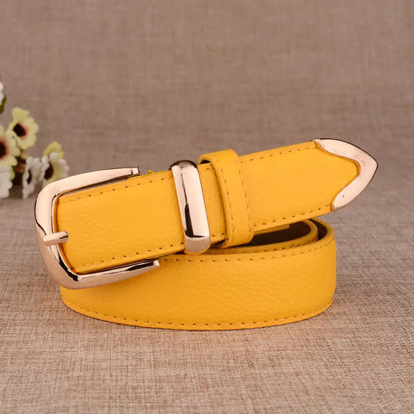 Stylish Women's Casual Faux Leather Belt with Alloy Buckle