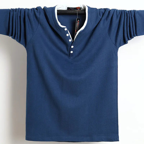 Plus Size Long Sleeve T-Shirt for Men - Korean Style