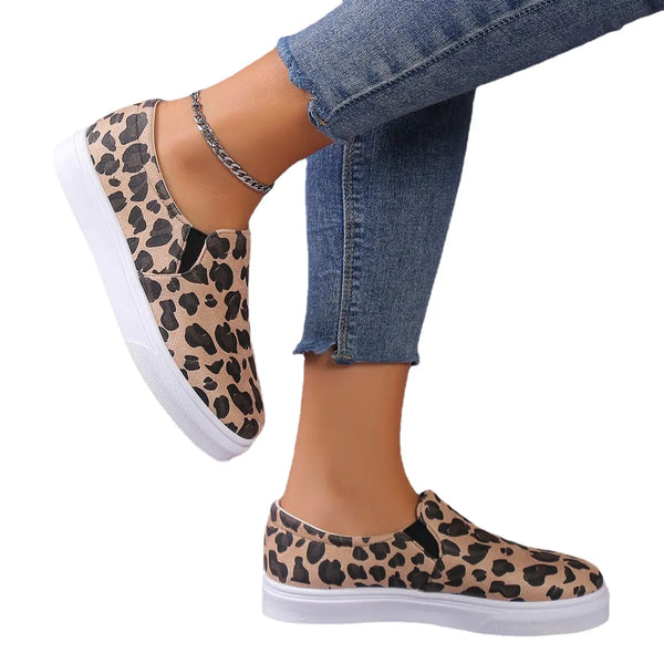 Women's Casual Leopard Print Canvas Flat Shoes