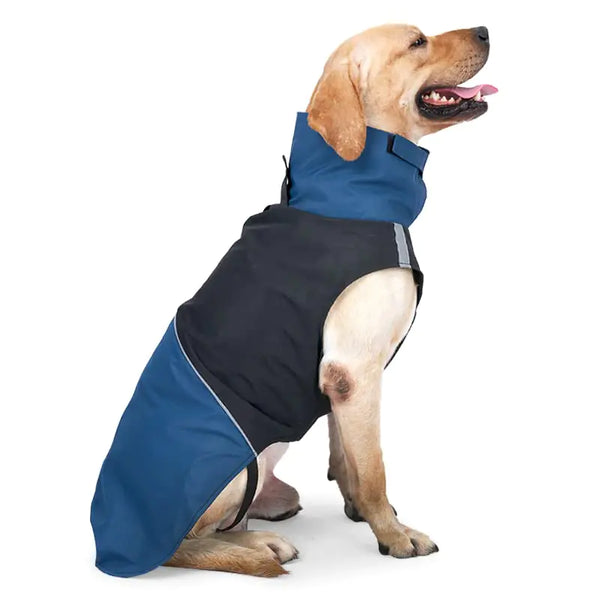 Dog Warm Coats - Windproof Dog Winter Outdoor Jackets Cold Weather Coats for Dog Waterproof Dog Raincoats with Hole for Dog LeashBlack Blue S