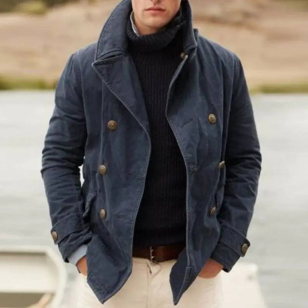 2023 Men's Casual Fashion Solid Color Cardigan Coat