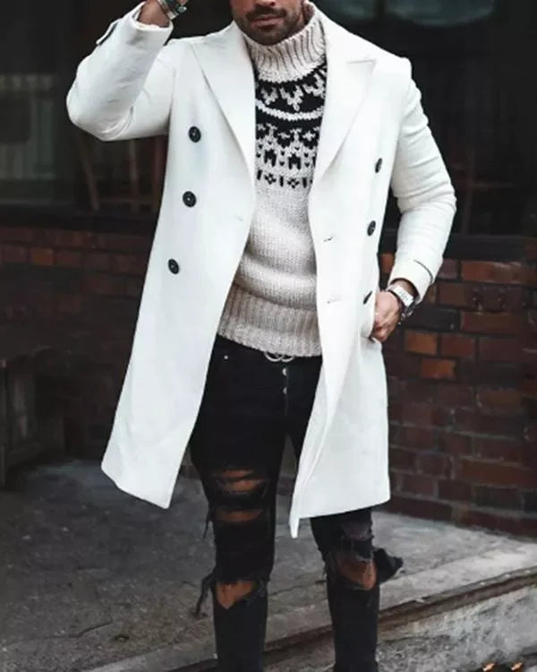 Men's Long Woolen Coat