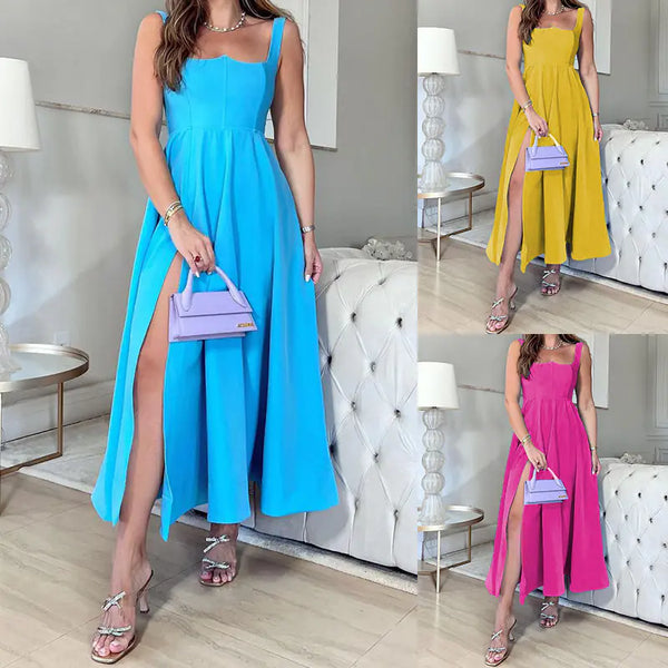 Women's Sleeveless Midi Strap Dress