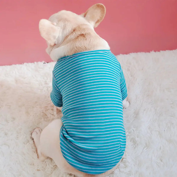 Striped Cotton Stretch Padded T-shirt