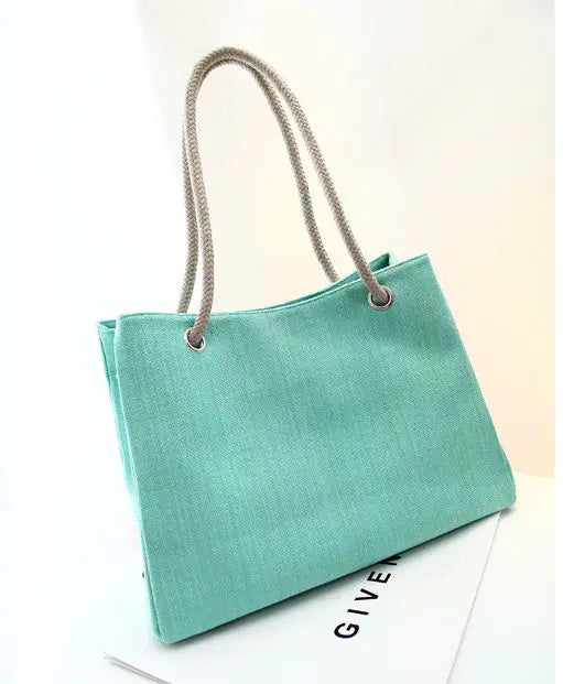 Summer Beach Women's Bag - Cotton Linen Tote Bag