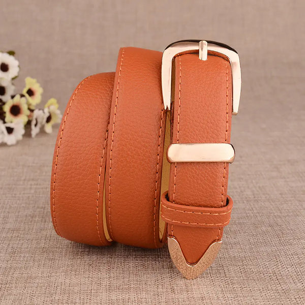Stylish Women's Casual Faux Leather Belt with Alloy Buckle