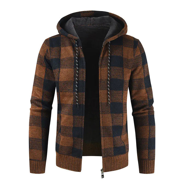 Men's Hooded Velvet Sweater Cardigan