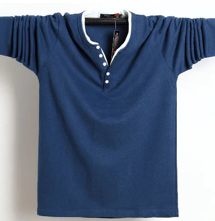 Plus Size Long Sleeve T-Shirt for Men - Korean Style